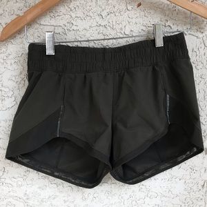 Olive green lululemon Hotty hot shorts